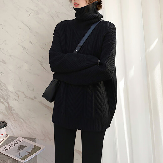 TonLion 2025 autumn and winter versatile women's turtleneck pullover sweater