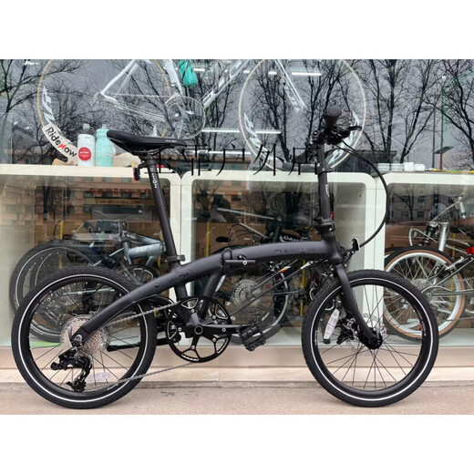P10 folding bicycle new PAA003P10 disc brake 10-speed hollow integrated chainring black 20 inches _22 inches