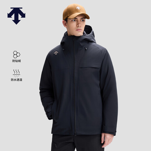 迪桑特（DESCENTE）迪桑特轻薄羽绒内胆防风防水透湿3L三合一冲锋衣两件套男 BK-黑色 XL (180/100A)