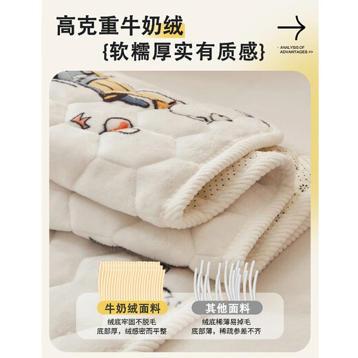 Yalu milk velvet quilted children's mattress mattress mattress kindergarten baby Simmons sleeping mat student dormitory single mattress bus car non-slip machine washable/velvet thickened dormitory bed 90*200cm single mattress