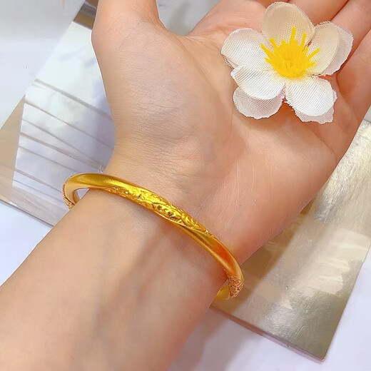 Authentic ancient Xiangyun bracelet, gold-plated silver bracelet, 999 plain ring bracelet, birthday gift for girlfriend, blooming flowers, 54 rings