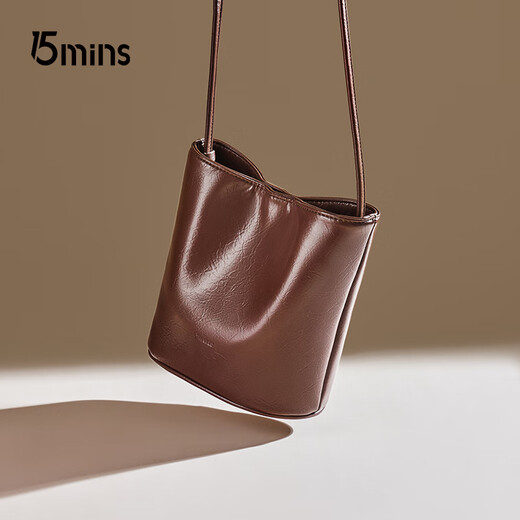 15MINS bag women's bag light luxury brand 2025 new bucket bag women's simple high-end single shoulder crossbody bag birthday gift