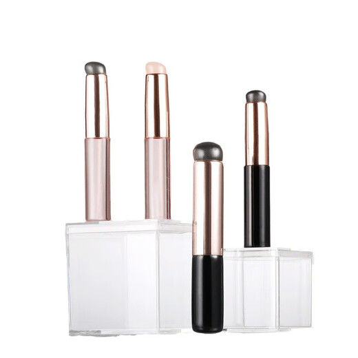 Silicone lip brush Q soft small portable round head fingertip makeup lipstick blending concealer brush mini novice makeup brush single powder handle black silicone lip brush 1 single powder