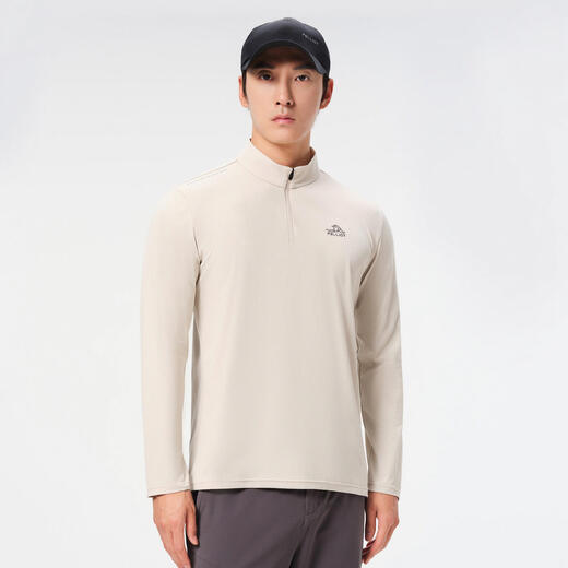 Pelliot outdoor sports and leisure clothing Toray surface running quick-drying cycling jersey thin quick-drying long-sleeved moisture-wicking breathable and comfortable pumice gray M