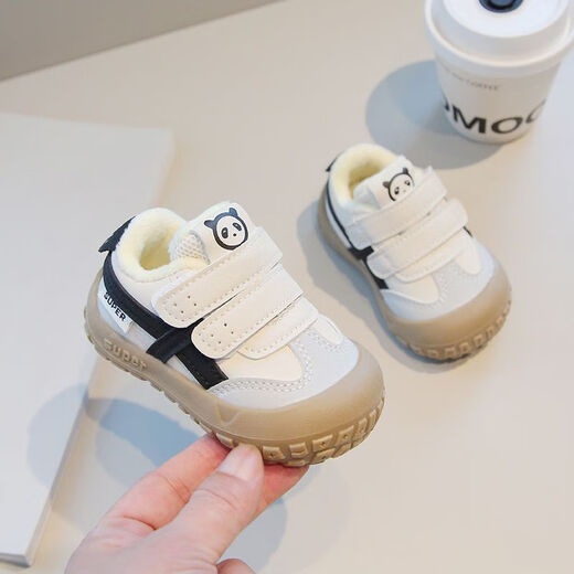 Terranis season soft sole plus velvet, thickening and warmth, functional shoes for boys and girls aged 1-3 years old, functional shoes, second cotton 1009 yellow 16_inner length 11.5 cm