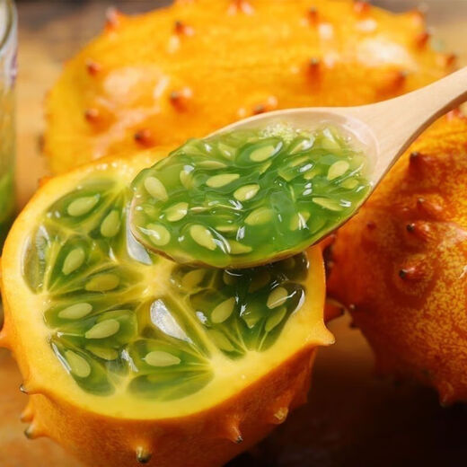 Authentic Fire Ginseng Fruit Seeds, African Honeydew Melon Seeds, Horned Melon Seeds, Mars Fruit Seeds, Sea Cucumber Fruit Special Fruit Seeds, Fire Ginseng Fruit Seeds/pack of about 25 capsules, 5 packs