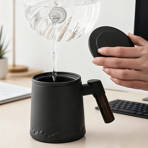 Yi Jia (IJARL) tea cup, tea water separation cup, office tea cup, fair cup, office cup with filtered tea leakage tea set 400ml