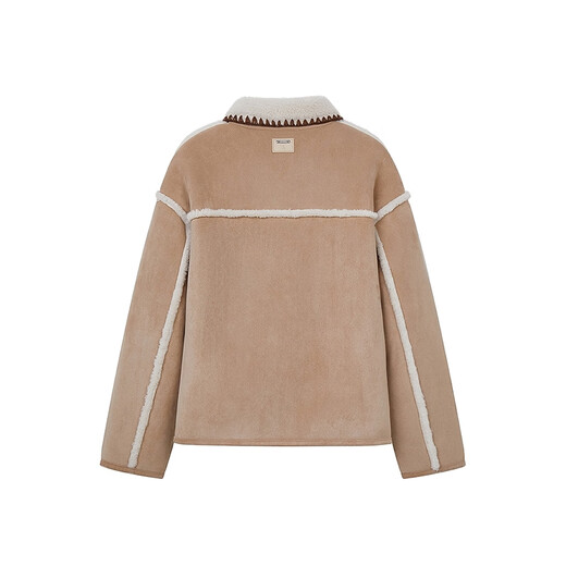 Teenie Weenie Bear Women's Jacket 25 Winter New Style Simple Fashionable Comfortable Reversible Plush Top Khaki XS