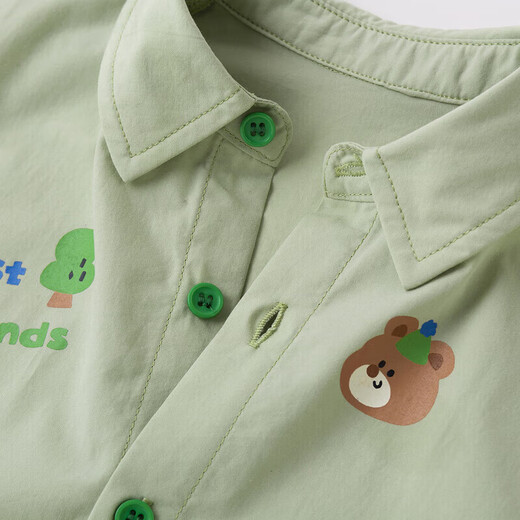 Dudujia-b pure cotton shirt spring boys' comfortable breathable jacket girls spring style tops green 90