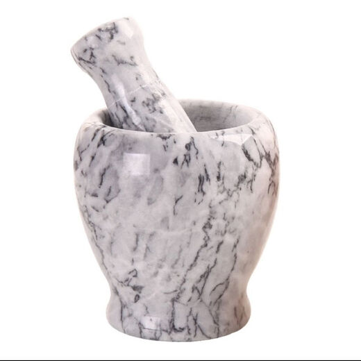 Fantasy natural marble garlic masher stone mortar household garlic masher garlic garlic press garlic mash jar garlic mortar straight sunset red with a garlic hammer