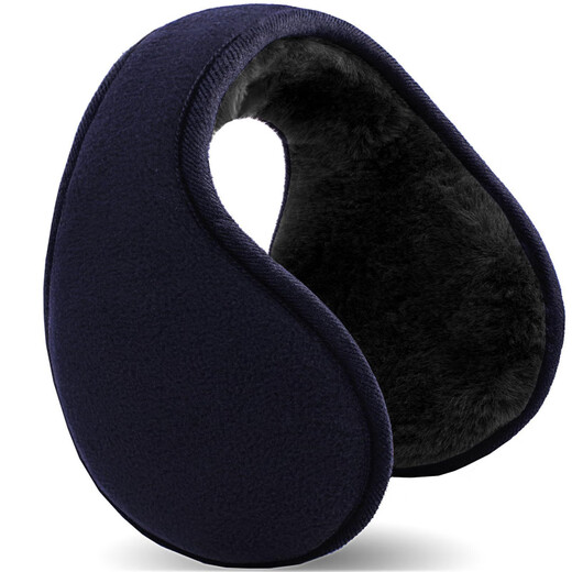 KINGXIAOJING German winter warm earmuffs, earmuffs, men's back-worn earmuffs, foldable earmuffs, winter women's ear warmer hats, black polar fleece, extended and thickened, foldable, back-worn earmuffs, 1 piece
