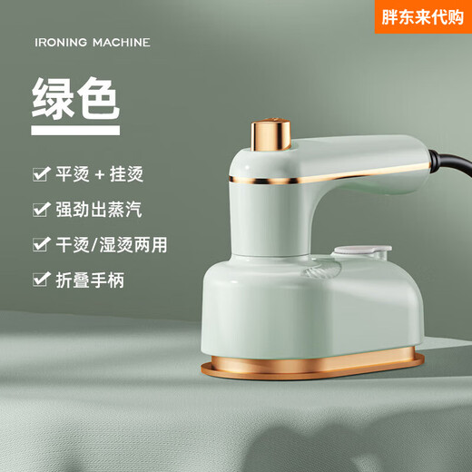 Fat Donglai Handheld Garment Ironing Mechanical and Electric Iron Mini Portable Direct Plug Electric Small for Business Travel and Travel Green-Flat Garment Ironing Dual-Purpose European Regulation