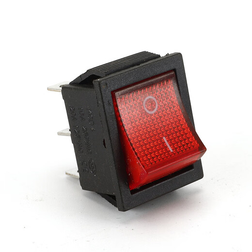 Tianshili KCD4 boat-shaped industrial switch 4-pin with light small rocker power push switch industrial equipment switch KCD4-4-pin with light red cover (5 pieces)