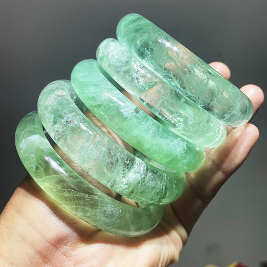 Buhesyt natural crystal green fluorite bracelet inner diameter 50mm