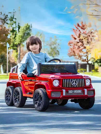 Other Homes Two-seater big G children's electric car four-wheel remote control car child off-road stroller baby toy car can seat adults parent-child ride together dual throttle black four-wheel drive Chaowei portable 12V703 electric drive + SF Express