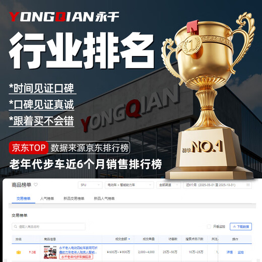 Yongqian elderly electric four-wheeler household foldable moped for the elderly and disabled smart elderly walking electric vehicle 20A lithium battery standard model about 70 miles / motor 300W