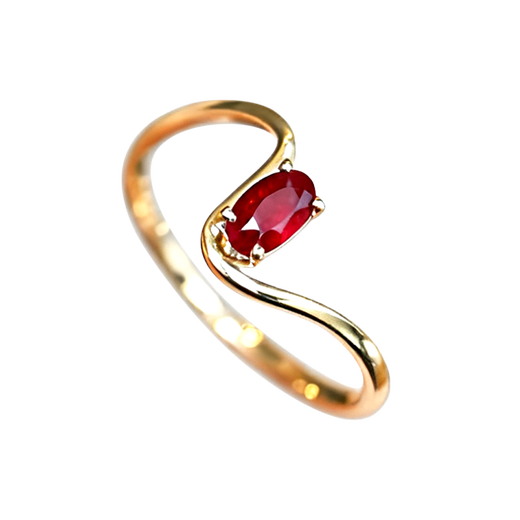 IDC cultured diamond 18K gold pigeon blood ruby ring rose gold wave light luxury twisted arm diamond ring as a gift for girlfriend 18k gold NGTC national inspection certificate 50 points