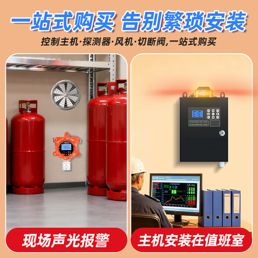 Bolishi combustible gas detector spray paint room gas station hotel catering industry commercial catering natural gas liquefied gas detection alarm 8-way branch gas host