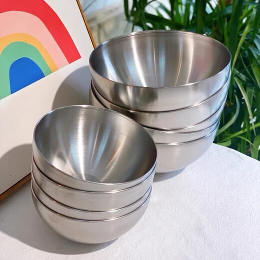 Best Selling 200W+ 316 Thickened Stainless Steel Food Grade Salad Bowl Fruit Salad Bowl Baking Basin and Basin Loss 17cm Special Price Impact