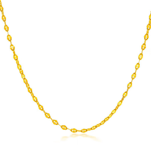 Safir 18K gold necklace yellow k gold versatile tile chain color gold necklace women's plain chain fixed price 40-43cm