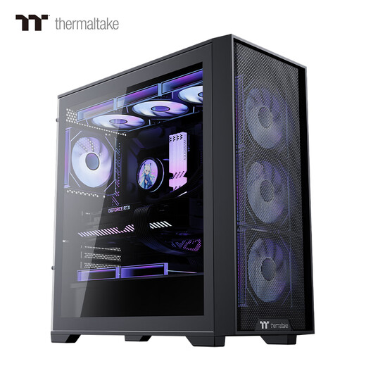 Thermaltake（Tt）钢影 风S 黑色 机箱水冷电脑主机（支持EATX/钢化玻璃侧透/支持360水冷/高兼容/4090显卡）