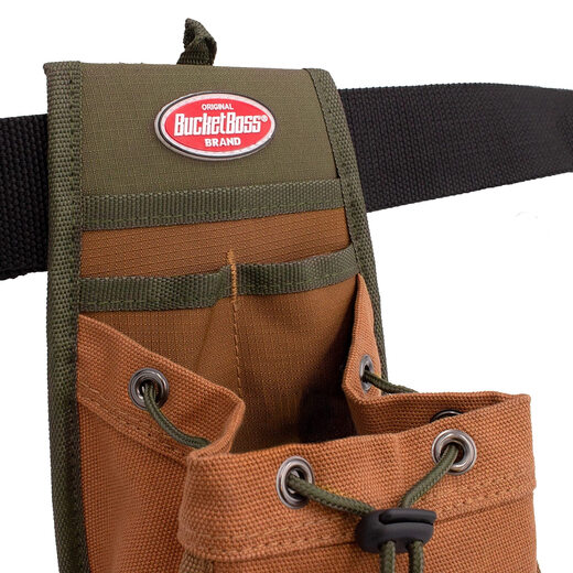 Bucket Boss 4-Pocket Parachute Bag with Flap Fit Brown