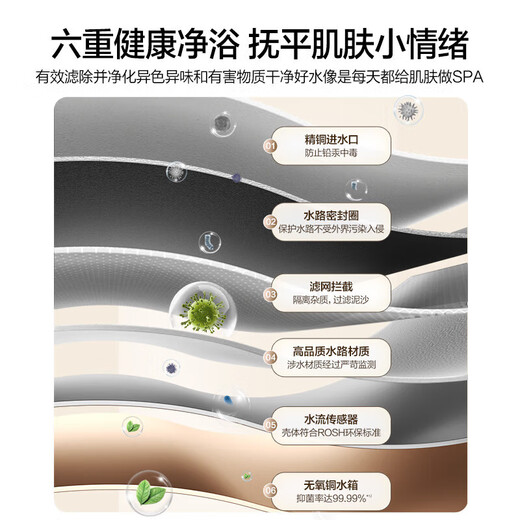 Vanward Bailu P6 DC inverter, national subsidy 15%, 14-liter gas water heater, natural gas booster, silent water, servo inverter, constant temperature, energy saving, pear white