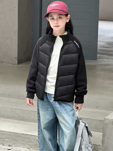 BALA is suitable for 2025 autumn and winter new children's 90 white duck down lightweight down jacket girls and boys polar fleece pink 120cm recommended height 100-110CM