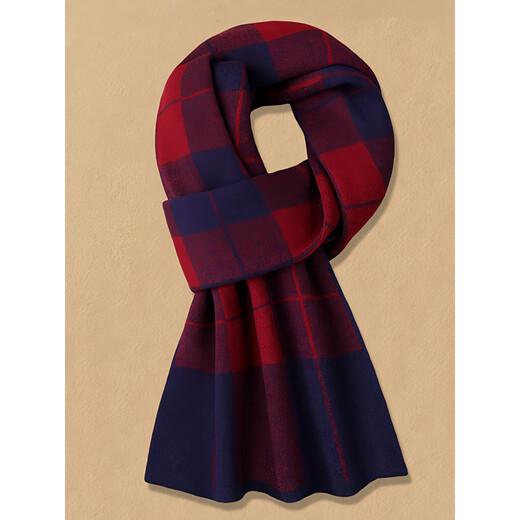 Ordos pure wool men's plaid scarf black and white winter scarf gift box birthday 11 black 11
