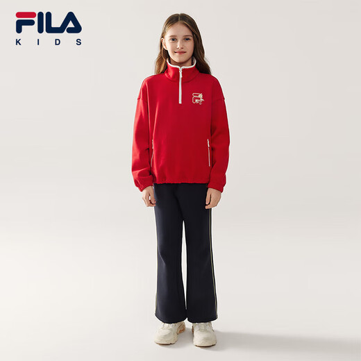 FILA Children's Clothing Sweatshirt 2026 Spring Women's and Large Children's Pullover Sweatshirt