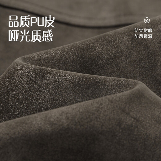 Rich collar 100 wool filling crackle leather jacket quilted warm lapel PU leather jacket winter men's leather jacket men's style