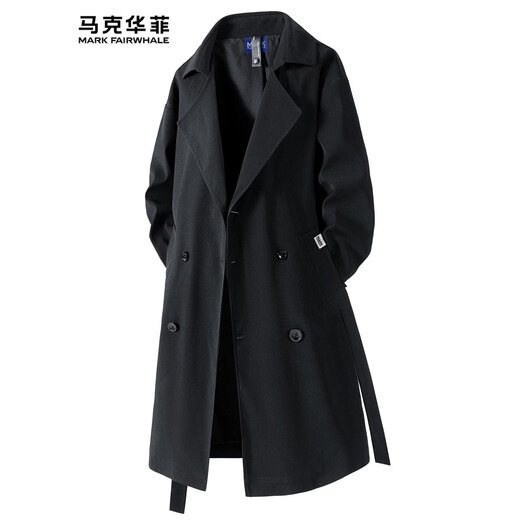 MARK FAIRWHALE Mark Hua Fei men's windbreaker 2025 winter new American retro mid-length loose casual knee-length coat trend khaki official authentic M recommended 90-120Jin Jin equals 0.5 kg