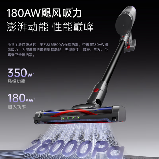 Puppy wireless handheld vacuum cleaner for home use with high suction power, long battery life, green light dust display, V-shaped comb teeth, anti-tangle pet hair, floor carpet comprehensive cleaning V7