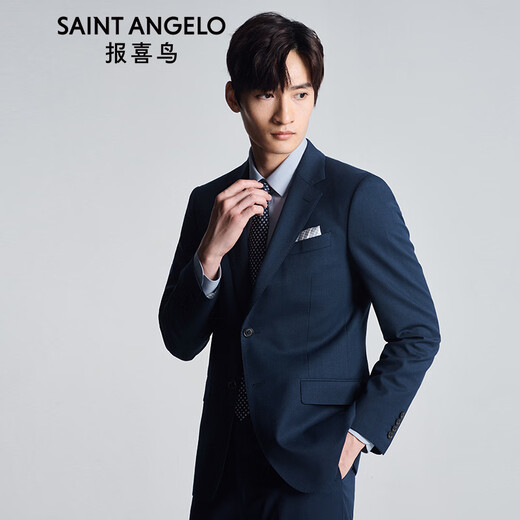 Angel Bird Business Travel Anti-wrinkle Suit (Top) Men's Easy-Care Commuting Suit Jacket KEBB246012U Blue 46A