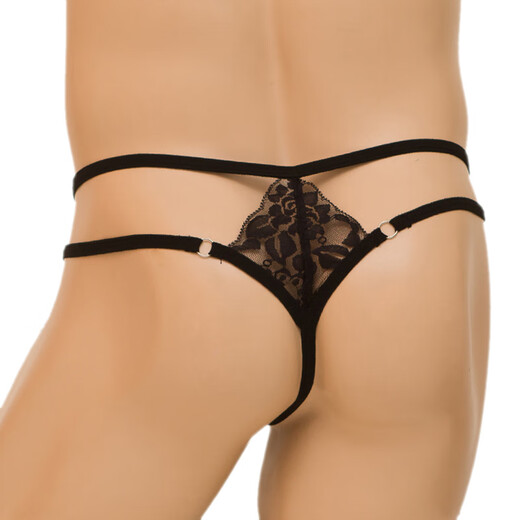 Sexy underwear thong suspenders men's sexy underwear men's leopard print sexy lace three leopard print one size