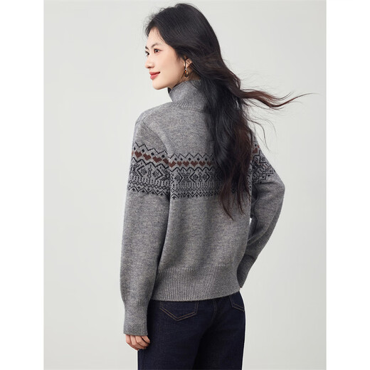 Xinfei Yu Fair Island jacquard sweater long-sleeved sweater cardigan 25 winter new soft waxy age-reducing little man top jacket