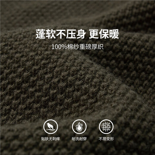 Giordano sweater men's autumn and winter thickened cotton knitted cardigan stand collar raglan knitted jacket men 01055784