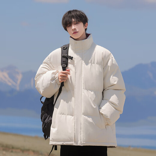 VUUG Outdoor Leisure Sports Winter Cotton Clothes Men's American Cotton Clothes Loose Stand Collar Coldproof Jackets Men's Khaki S