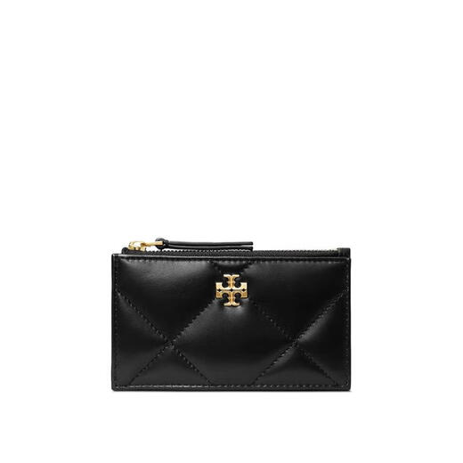 Tory Burch Women's Card Holder Card Storage Card Storage Portable Carry Non-Slip Design Black Calfskin Quilted Texture Black TU