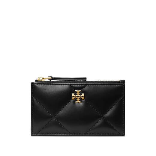 Tory Burch Women's Card Holder Card Storage Card Storage Portable Carry Non-Slip Design Black Calfskin Quilted Texture Black TU