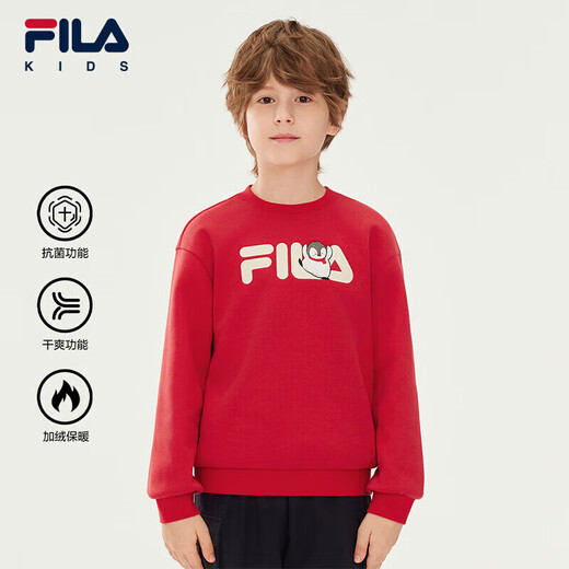 Fila Antibacterial Function Fila Children's Clothing 2025 Winter Boys, Boys and Children's Fleece Sweatshirts