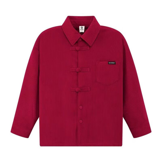 Children's clothing boys' velvet shirt thickened children's winter corduroy jacket 2026 new red New Year's greeting Chinese top red high quality heavyweight 90