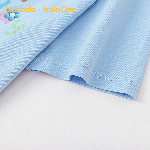 BALABALA children's clothing girls short-sleeved T-shirt children's 2026 new summer clothing big children's moisture-absorbent quick-drying tops fashionable pink blue 80016 110