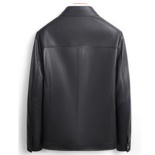Lei Jun leather jacket Haining sheepskin lapel jacket Mr. Lei wears black 6XL