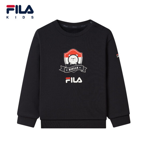 Fila children's clothing 2023 autumn and winter new style velvet sweatshirt for boys and girls, warm long-sleeved and trendy, marigold yellow-YE 80 cm