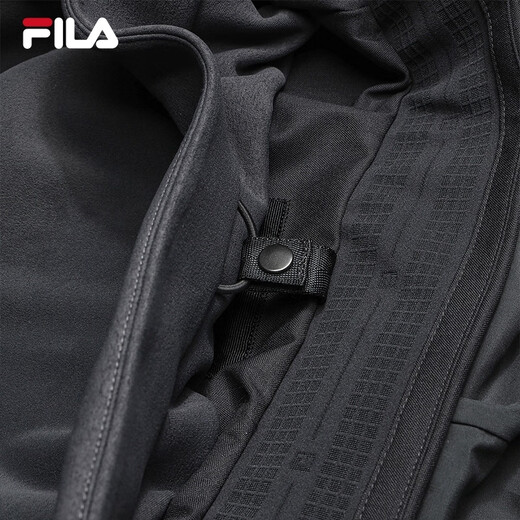FILA Official Men's Tops Two-piece Set 2026 Spring New Casual Loose Warm Hooded Jacket Dark Charcoal Gray-CC M 170/92A/M