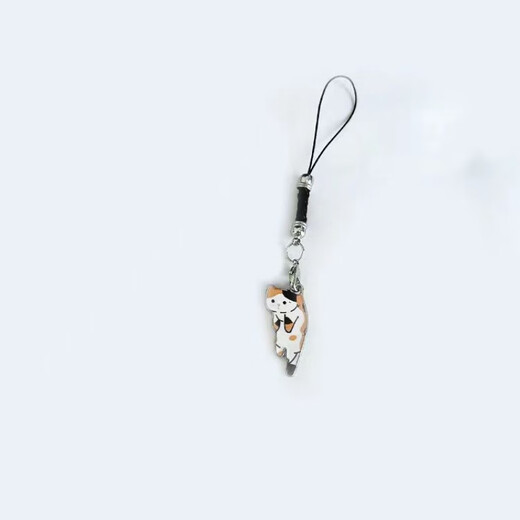 Laiji eignet sich für Mobiltelefon -Anhänger Cartoon niedliche Kätzchen -Anhänger Lanyard Hanger Dekoration Bester Student Ehepaar kreativer Tierhänge Kette Black Cat + White Cat [Mobile Seil]