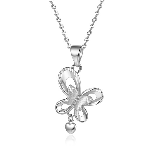 Wanfulong platinum pendant pt950 platinum clavicle chain pendant birthday gift for girlfriend light luxury necklace female model Dielianhua pendant free s925 necklace 1.72g