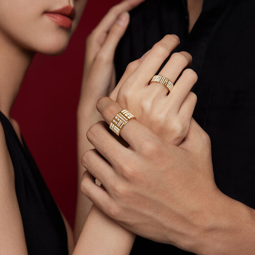 Chow Tai Fook Blessing Series Gold and Diamond Ring with the Character of Blessing, Birthday Gift for Women RU1172 No. 11