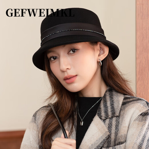 GEFWEIMKL Merino Wool Fisherman Hat Women's Autumn and Winter New Bucket Hat Wool Wool Japanese Basin Hat Shows Your Face, Fashionable and Versatile Off-White M(56-58cm)